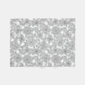 COUVERTURE POLAIRE CONCEPTION FLORALE GRISE ET CRÈME (Devant (Horizontal))