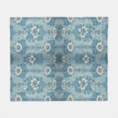 Couverture Polaire Conception florale ton bleu (Devant (Horizontal))