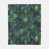 Couverture Polaire Conception géométrique Art Déco bleu vert or (Devant)