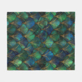Couverture Polaire Conception géométrique Art Déco bleu vert or (Devant (Horizontal))