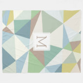 Couverture Polaire Conception géométrique de Pastel Moderne Monogramm (Devant (Horizontal))
