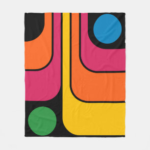 Couverture Polaire Conception géométrique de style rétro années 1970