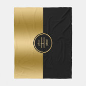 Couverture Polaire Conception géométrique personnalisée Black & Gold (Devant)