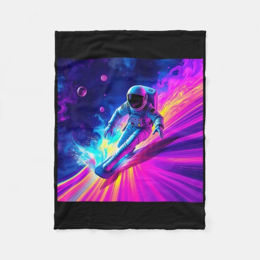 Couverture Polaire Conception Graphique Astronaute Surfant sur une Va (Devant)