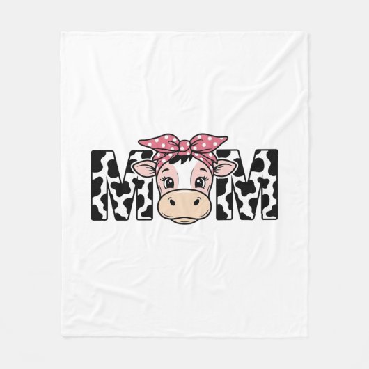 Couverture Polaire Conception graphique de maman vache mignonne arc_1 (Devant)