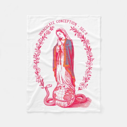 Couverture Polaire Conception Immaculée 8 déc Vierge Marie Catholique (Devant)
