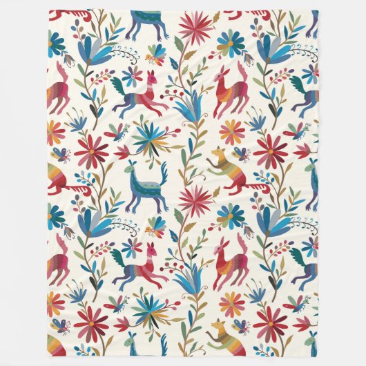 Couverture Polaire Conception inspirée d'Otomi (Devant)