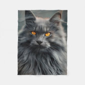 Couverture Polaire Conception majestueuse de portraits de chats long- (Devant)