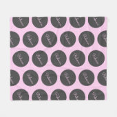 Couverture Polaire Conception moderne à points Polka rose et gris (Devant (Horizontal))