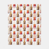 Couverture Polaire Conception Motif de bougies brûlantes (Devant)