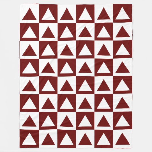 Couverture Polaire Conception Motif des triangles Oxblood&White (Devant)