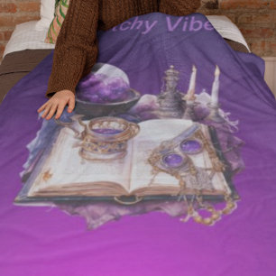 Couverture Polaire Conception mystique du cristal violet et du Tarot 