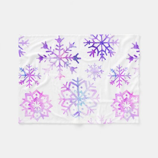 Couverture Polaire Conception pourpre de Noël de flocon de neige (Devant (Horizontal))