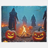 Couverture Polaire Conception rituelle d'Halloween éffrayant (Devant (Horizontal))
