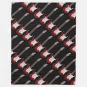 Couverture Polaire Conception rouge de guitare électrique (Devant)