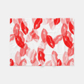 Couverture Polaire Conception rouge de lèvres d'amour de baiser (Devant (Horizontal))