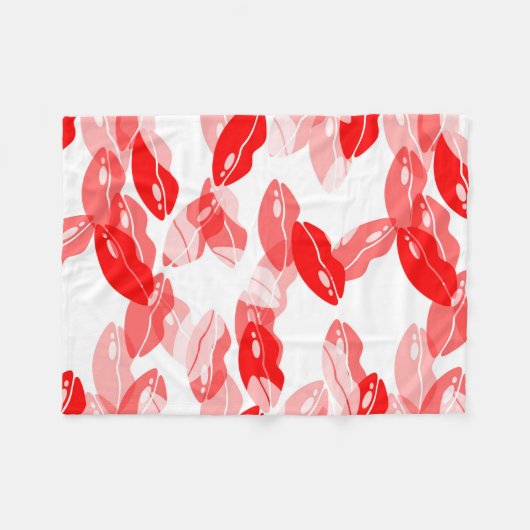 Couverture Polaire Conception rouge de lèvres d'amour de baiser (Devant (Horizontal))