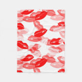 Couverture Polaire Conception rouge de lèvres d'amour de baiser (Devant)