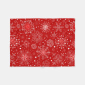 Couverture Polaire Conception rouge et blanche de Noël de flocon de (Devant (Horizontal))