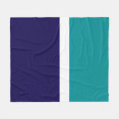 Couverture Polaire Conception turquoise de blocs de couleur bleu blan (Devant (Horizontal))