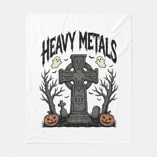 Couverture Polaire Conception vectorielle de cimetière Halloween de m (Devant)