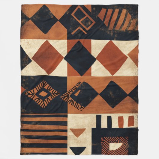 Couverture Polaire Conception verticale avec des éléments africains (Devant)