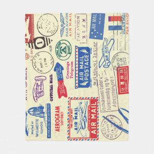 Couverture Polaire Conception vintage du jeu de timbres de document.