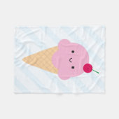 Couverture Polaire Cone de crème glacée Kawaii (Devant (Horizontal))