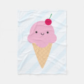 Couverture Polaire Cone de crème glacée Kawaii (Devant)