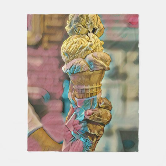 Couverture Polaire cône vintage de crème glacée (Devant)