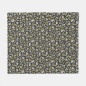 Couverture Polaire Coneflowers on Navy Blue Modern Floral (Devant (Horizontal))