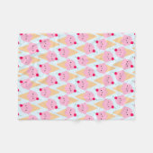 Couverture Polaire Cônes de crème glacée Kawaii (Devant (Horizontal))