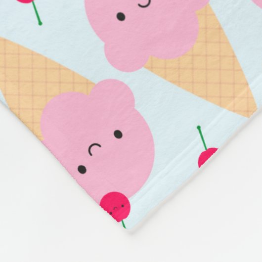 Couverture Polaire Cônes de crème glacée Kawaii (Coin)