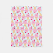 Couverture Polaire Cônes de crème glacée Kawaii (Devant)