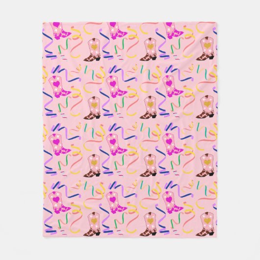 Couverture Polaire Confetti moderne fille rose Boots Occidentaux (Devant)