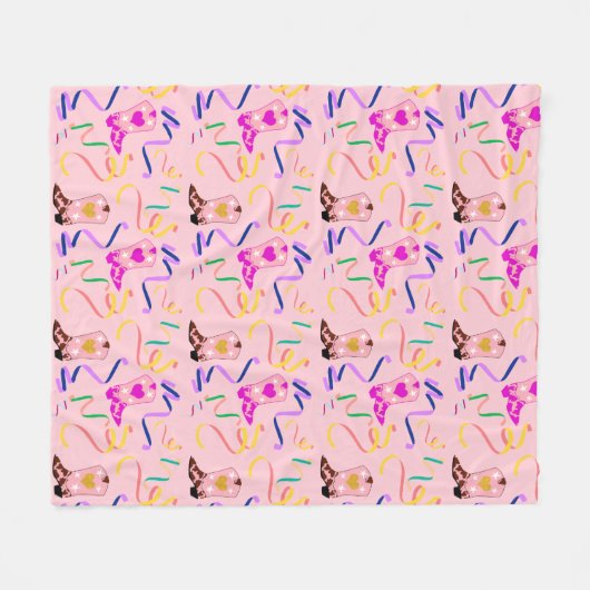 Couverture Polaire Confetti moderne fille rose Boots Occidentaux (Devant (Horizontal))