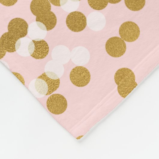 Couverture Polaire Confetti rose or (Coin)
