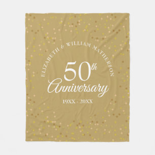 Couverture Polaire Confettis de poussière d'or 50e anniversaire de ma