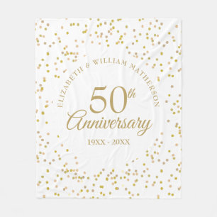 Couverture Polaire Confettis de poussière d'or pour les 50 ans de mar