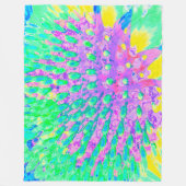 Couverture Polaire Confleur Abstrait bleu turquoise et violet (Devant)