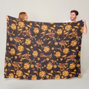 Couverture Polaire Confleurs modernes élégants Jaune Orange gris fonc