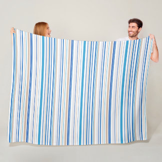 Couverture Polaire Confort Côté Mer : Plaid à Rayures de Plage