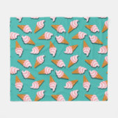 Couverture Polaire Congés gaufres crème glacée et motif de yaourt con (Devant (Horizontal))