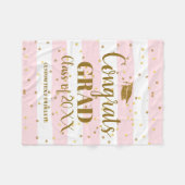 Couverture Polaire Congrats de graduation personnalisée Classe de fin (Devant (Horizontal))