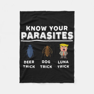 Couverture Polaire Connaissez vos parasites Anti-trump Drôle Luna Tiq