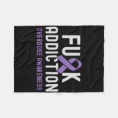 Couverture Polaire Conscience de la surdose du ruban pourpre Fck (Devant (Horizontal))