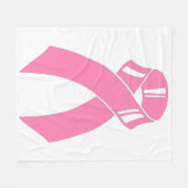 Couverture Polaire Conscience rose de cancer du sein de ruban (Devant (Horizontal))