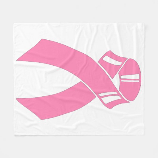 Couverture Polaire Conscience rose de cancer du sein de ruban (Devant (Horizontal))
