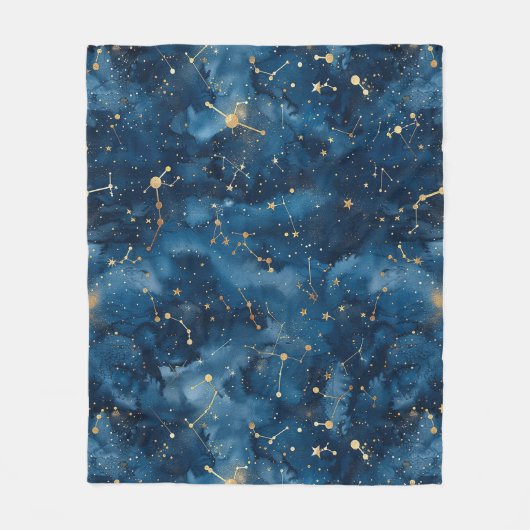 Couverture Polaire Constellation céleste - Nuit étoilée (7) (Devant)