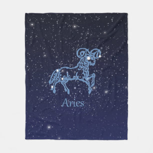 Couverture Polaire Constellation de Bélier et signe de zodiaque avec